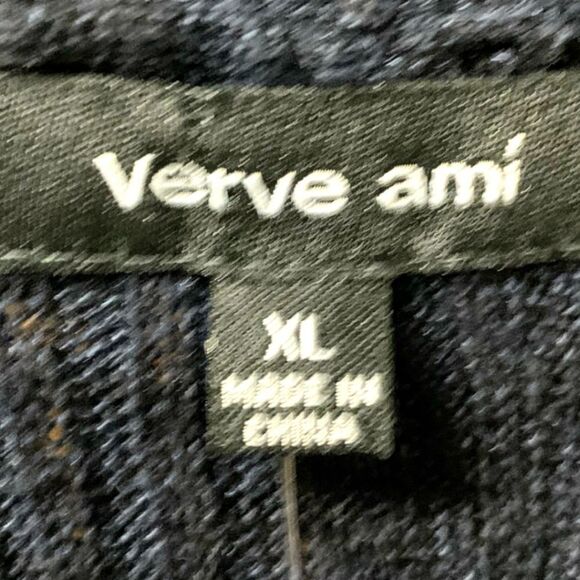 PRICE FIRM!;$36 VERVE AMI Women's Navey Blue Ribbed Design Cardigan - Picture 8 of 12